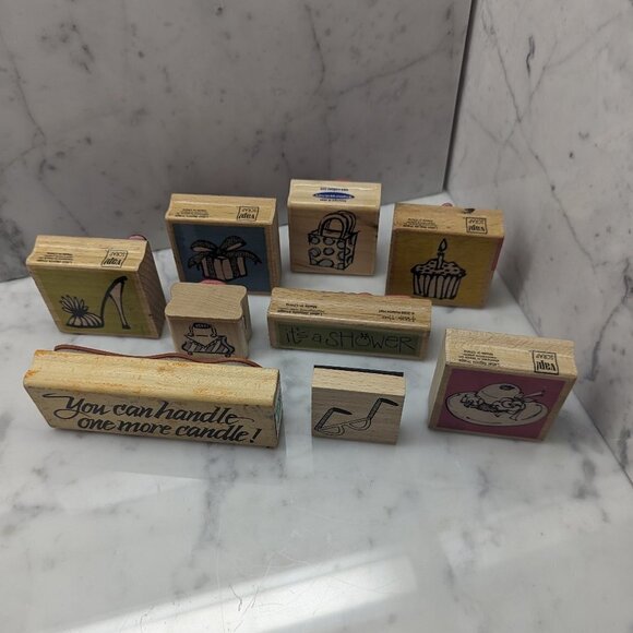 Bundle of 9 Rubber Stamps Mixed Brands Crafts Scrapbooking - Picture 5 of 10